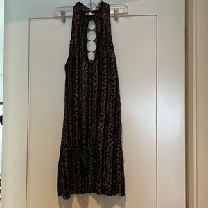 Free People black and gold mini dress!